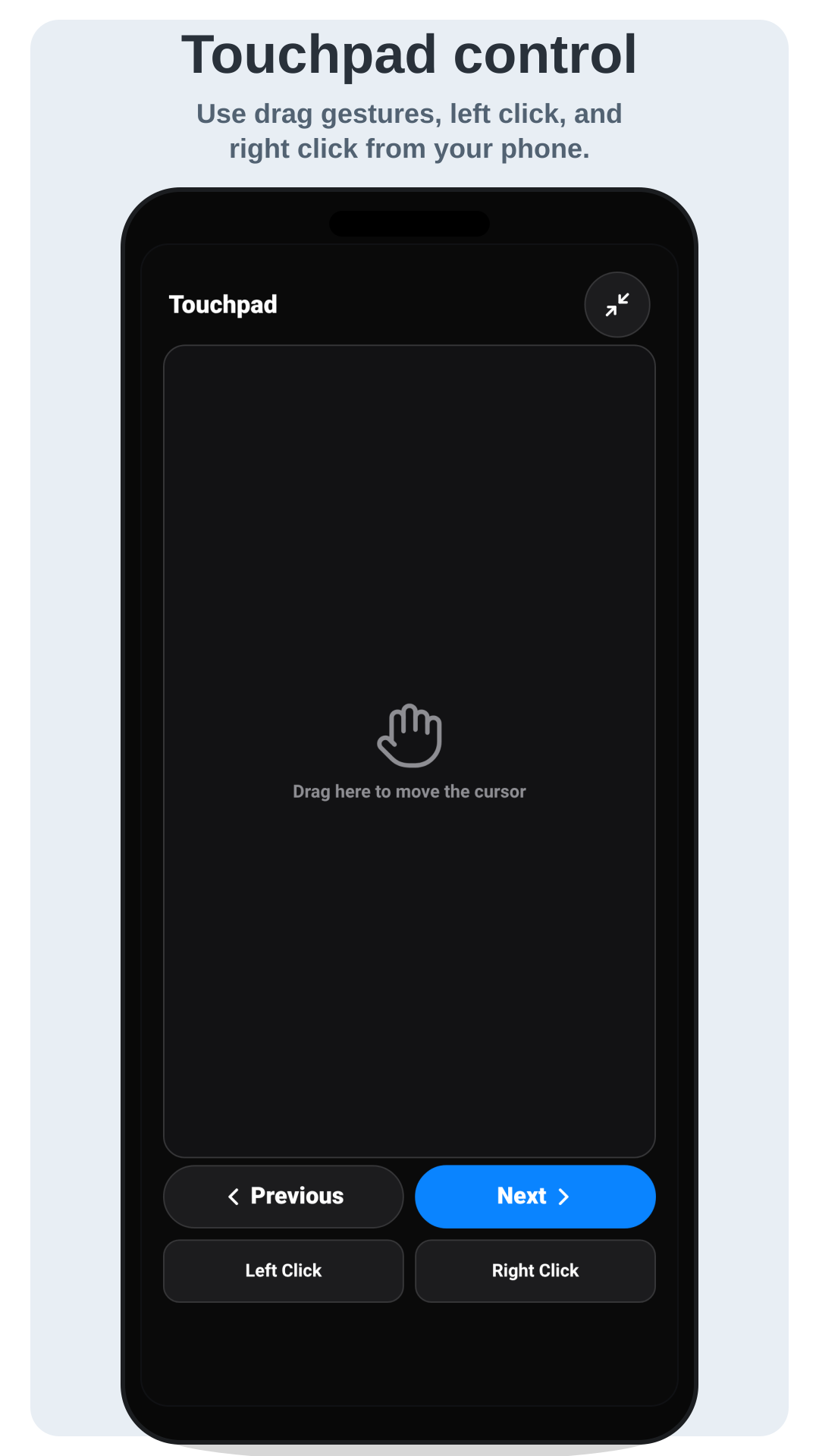 Touchpad and clicks screen